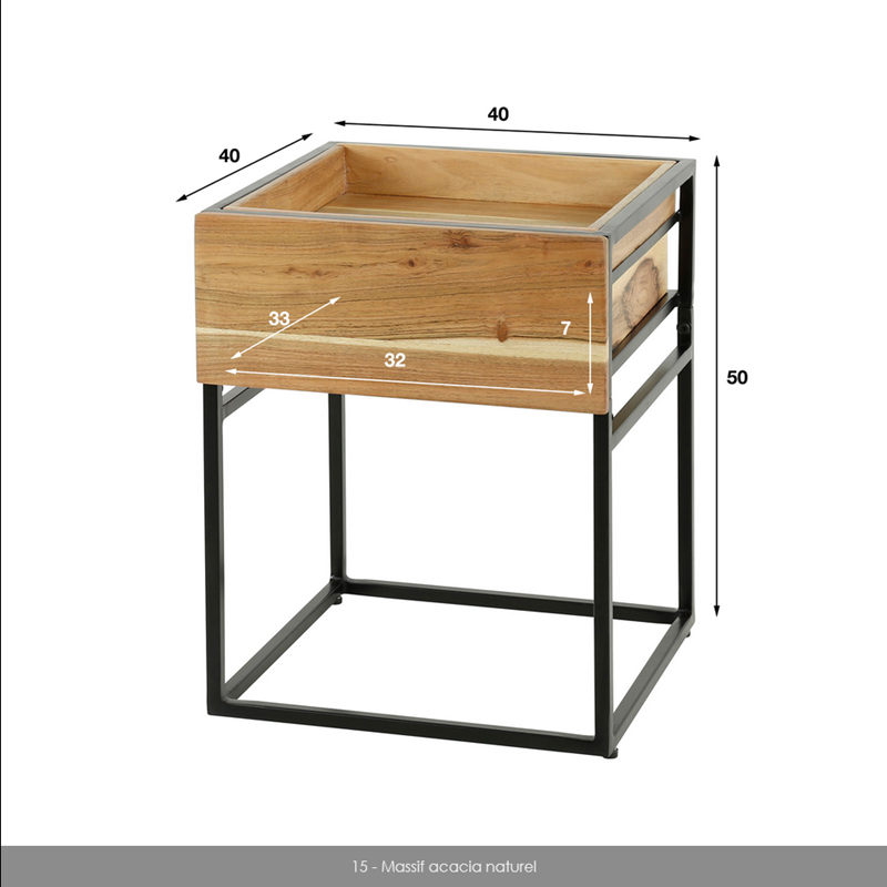 Chevet 1 Tiroir TRAY - Meubles Vrijens (1)