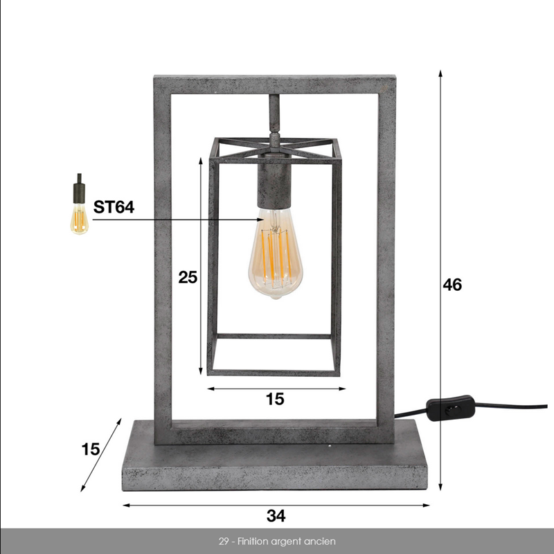 dimensions lampe de table