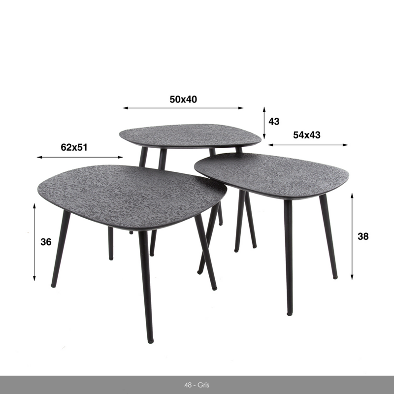 Trio Tables QUADRANGULAIRE (2)
