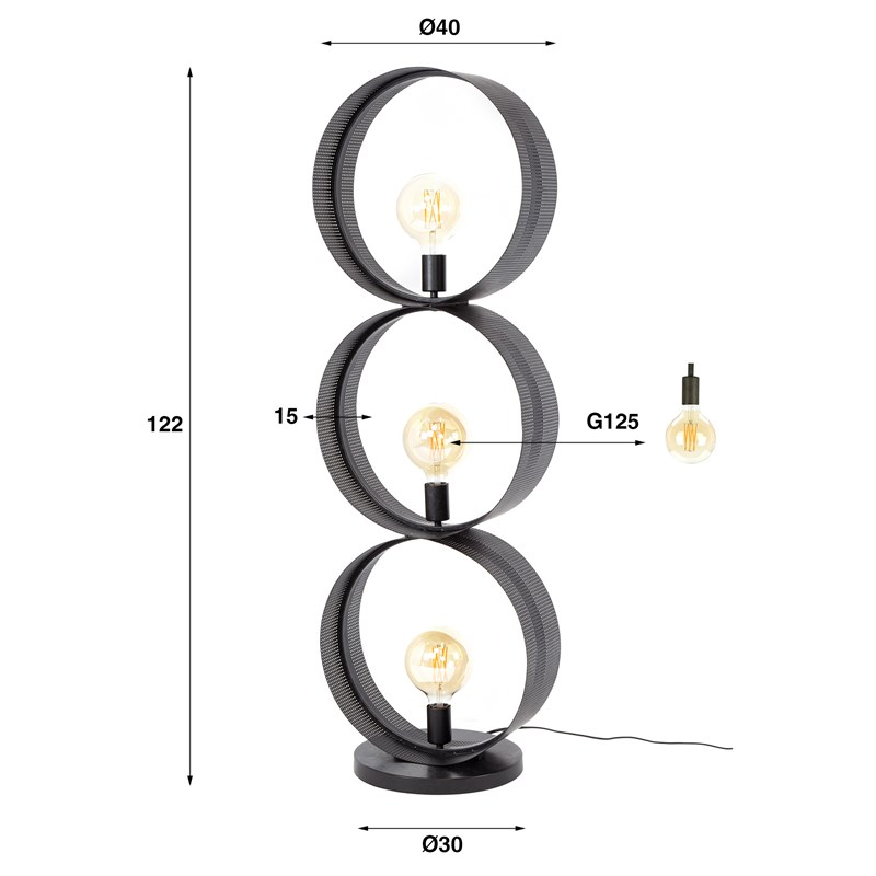 LAMPADAIRE 3L RING MESH MEUBLES VRIJENS (1)