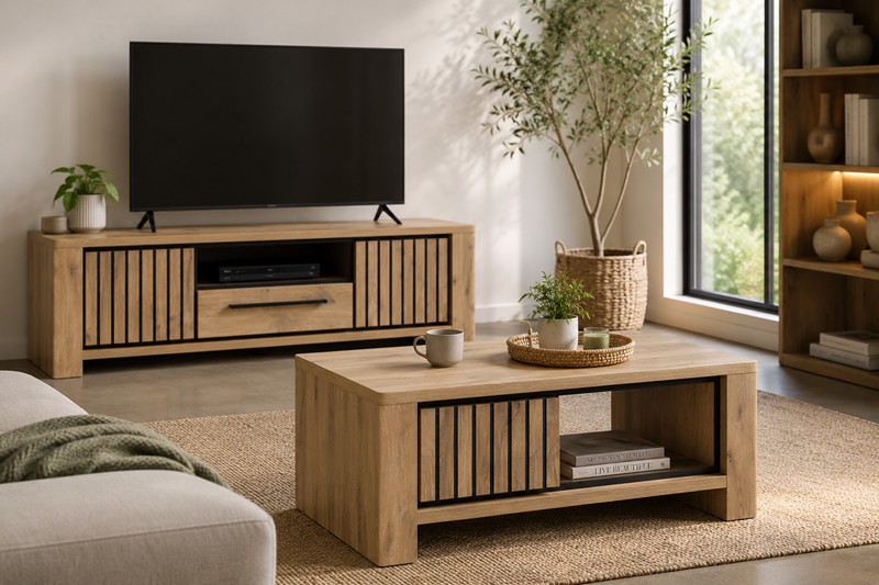 SET TV TABLE DE SALON SANTOS MEUBLES VRIJENS