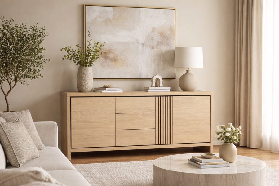 BAHUT 2 PORTES 3 TIROIRS LEVANZO MEUBLES VRIJENS