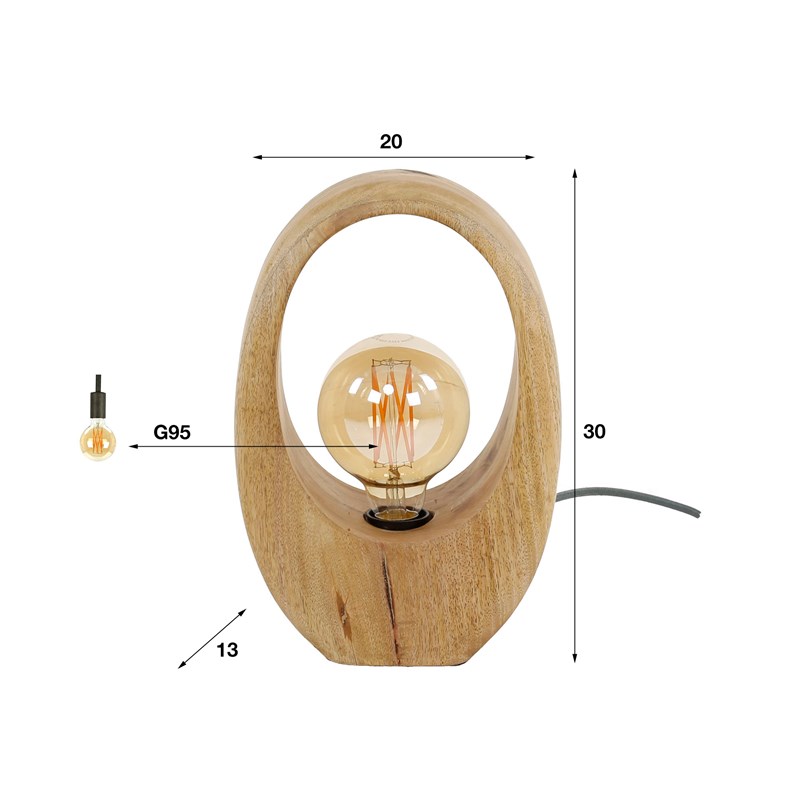 LAMPE DE TABLE 1L ARCH WOOD MEUBLES VRIJENS 7321 (1)