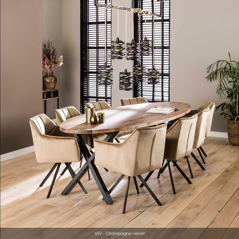 Fauteuil rotatif champagne MEUBLES VRIJENS (1)