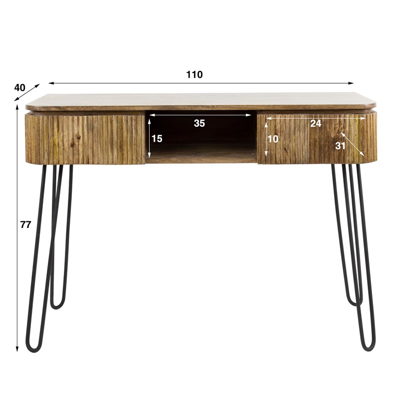 CONSOLE 2 TIROIRS WAVE MEUBLES VRIJENS (1)