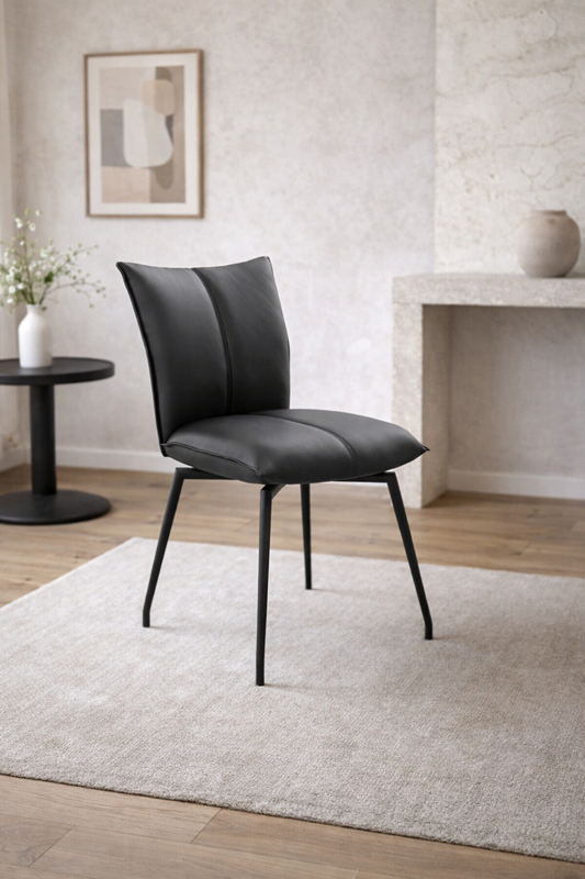 CHAISES MONET CUIR NOIR MEUBLES VRIJENS (2)