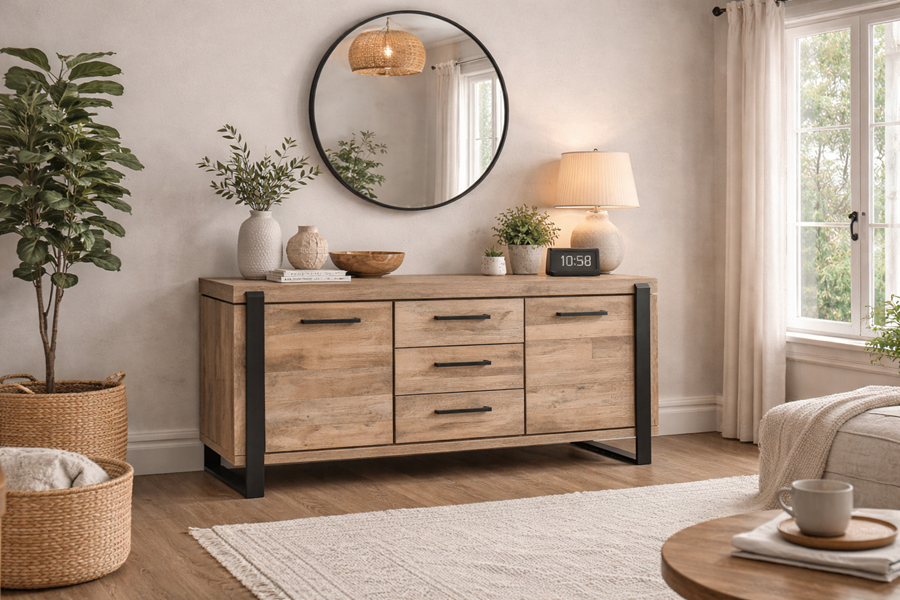 BAHUT 2 PORTES 3 TIROIRS UDINE PETIT MEUBLES VRIJENS